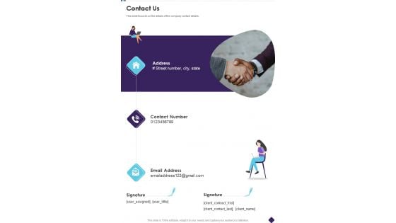 IT Outsourcing Services Contact Us One Pager Sample Example Document