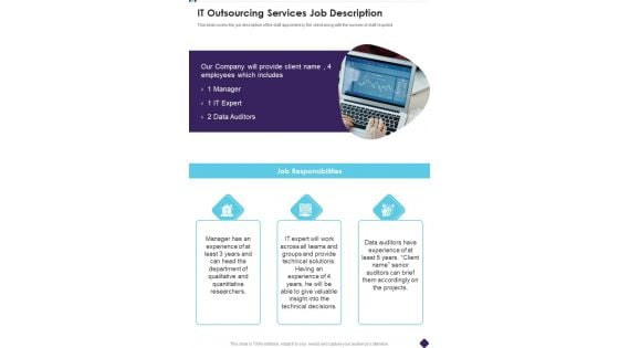 IT Outsourcing Services Job Description One Pager Sample Example Document