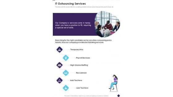 IT Outsourcing Services One Pager Sample Example Document IT Outsourcing Services One Pager Sample Example Document