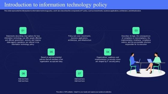 IT Policies And Procedures Introduction To Information Technology Policy Demonstration PDF