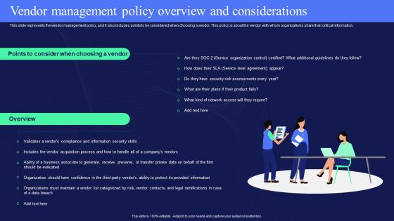IT Policies And Procedures Vendor Management Policy Overview And Considerations Graphics PDF IT Policies And Procedures Vendor Management Policy Overview And Considerations Graphics PDF