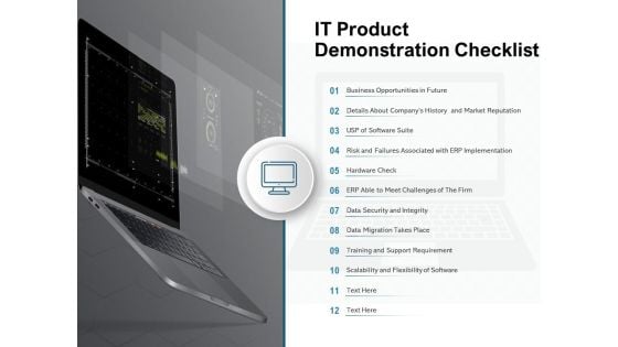 IT Product Demonstration Checklist Ppt PowerPoint Presentation Infographic Template Skills