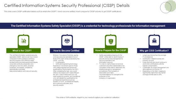 IT Professional Data Certification Program Certified Information Systems Security Professional CISSP Details Portrait PDF