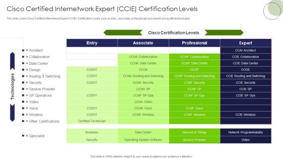 IT Professional Data Certification Program Cisco Certified Internetwork Expert CCIE Certification Levels Slides PDF