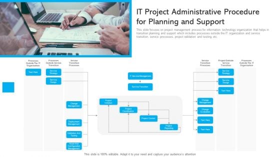 IT Project Administrative Procedure For Planning And Support Brochure PDF