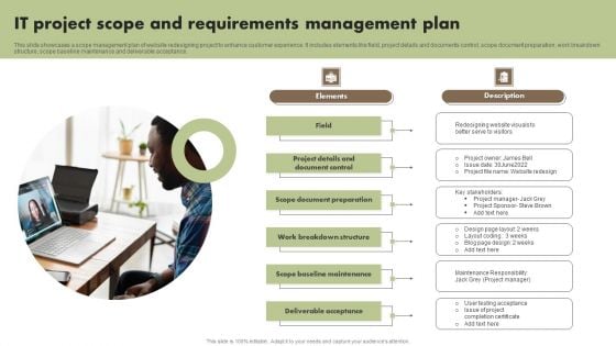 IT Project Scope And Requirements Management Plan Guidelines PDF