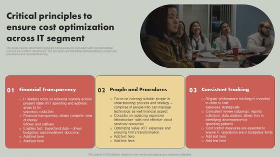 IT Reducing Costs And Management Tips Critical Principles To Ensure Cost Optimization Across IT Segment Microsoft PDF