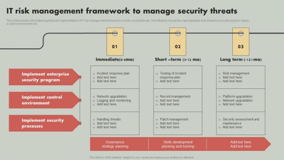 IT Reducing Costs And Management Tips IT Risk Management Framework To Manage Security Threats Mockup PDF IT Reducing Costs And Management Tips IT Risk Management Framework To Manage Security Threats Mockup PDF