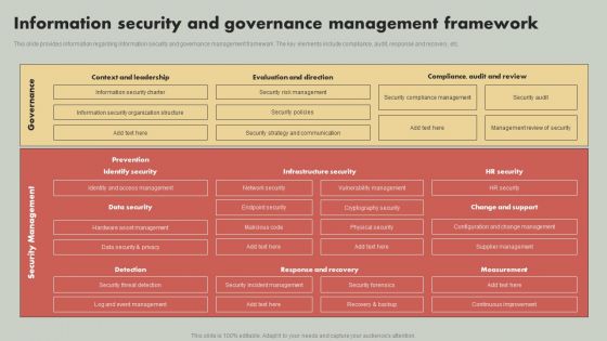 IT Reducing Costs And Management Tips Information Security And Governance Management Framework Demonstration PDF