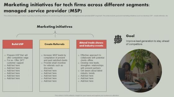 IT Reducing Costs And Management Tips Marketing Initiatives For Tech Firms Across Different Segments Elements PDF