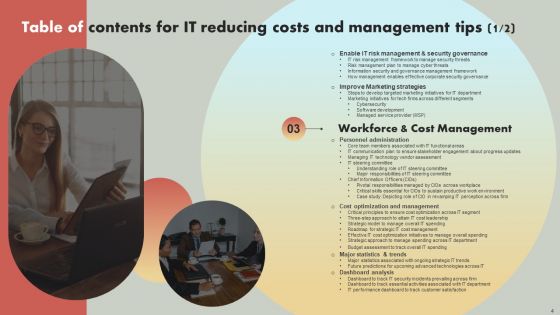 IT Reducing Costs And Management Tips Ppt PowerPoint Presentation Complete Deck With Slides