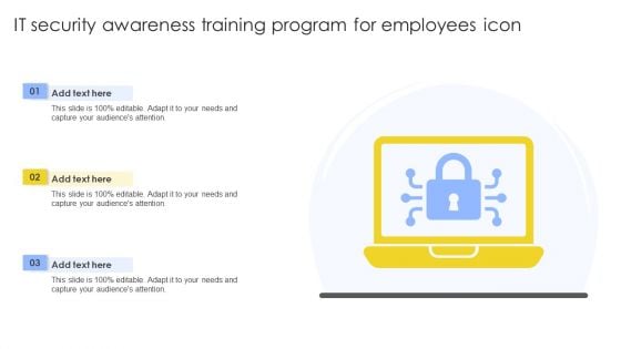 IT Security Awareness Training Program For Employees Icon Mockup PDF