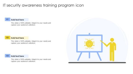 IT Security Awareness Training Program Icon Ppt Slides Example File PDF