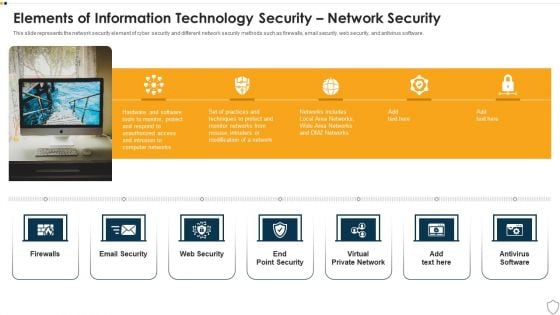 IT Security Elements Of Information Technology Security Network Security Ppt Pictures Graphics PDF