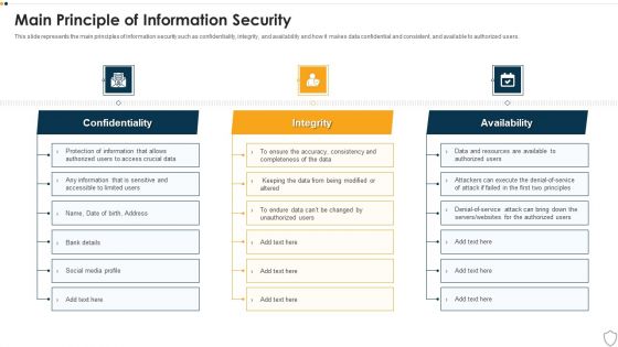 IT Security Main Principle Of Information Security Ppt Infographics Example Topics PDF