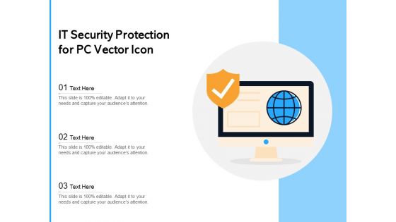 IT Security Protection For PC Vector Icon Ppt PowerPoint Presentation File Guide PDF
