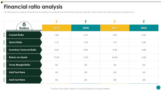 IT Services And Consulting Company Profile Financial Ratio Analysis Icons PDF