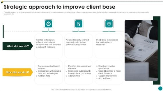 IT Services And Consulting Company Profile Strategic Approach To Improve Client Base Pictures PDF