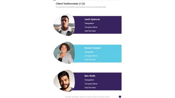 IT Services Outsourcing Client Testimonials One Pager Sample Example Document IT Services Outsourcing Client Testimonials One Pager Sample Example Document