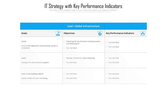 IT Strategy With Key Performance Indicators Ppt PowerPoint Presentation Gallery Example Introduction PDF