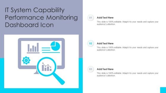 IT System Capability Performance Monitoring Dashboard Icon Portrait PDF