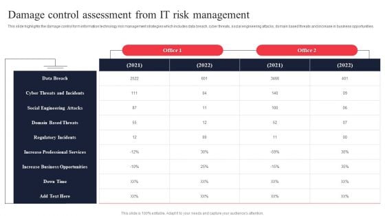 IT System Risk Management Guide Damage Control Assessment From IT Risk Management Information PDF