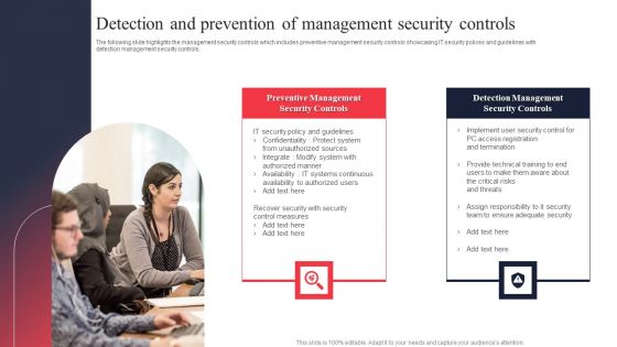 IT System Risk Management Guide Detection And Prevention Of Management Security Controls Icons PDF