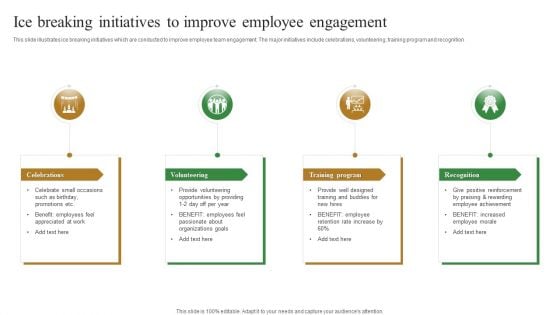 Ice Breaking Initiatives To Improve Employee Engagement Slides PDF