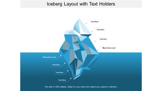 Iceberg Layout With Text Holders Ppt Powerpoint Presentation Icon Grid