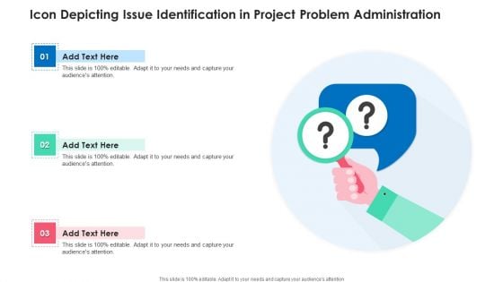Icon Depicting Issue Identification In Project Problem Administration Rules PDF