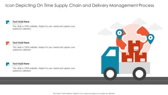Icon Depicting On Time Supply Chain And Delivery Management Process Guidelines PDF
