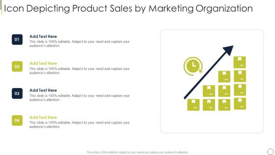 Icon Depicting Product Sales By Marketing Organization Professional PDF