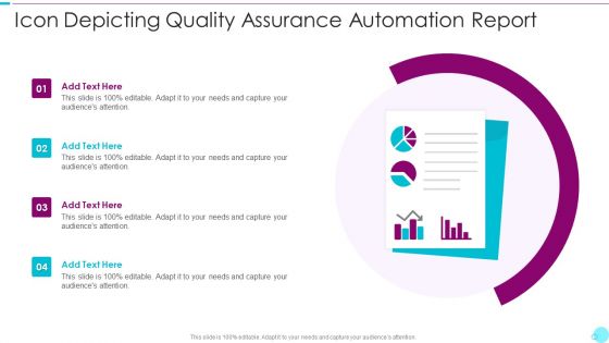 Icon Depicting Quality Assurance Automation Report Background PDF