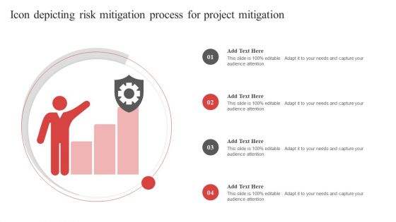 Icon Depicting Risk Mitigation Process For Project Mitigation Ppt PowerPoint Presentation File Display PDF