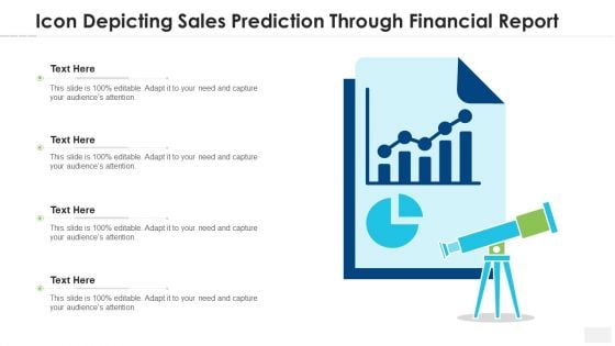 Icon Depicting Sales Prediction Through Financial Report Background PDF