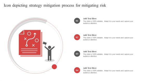 Icon Depicting Strategy Mitigation Process For Mitigating Risk Ppt PowerPoint Presentation File Show PDF