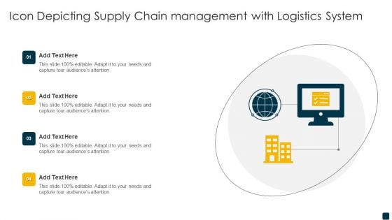 Icon Depicting Supply Chain Management With Logistics System Template PDF