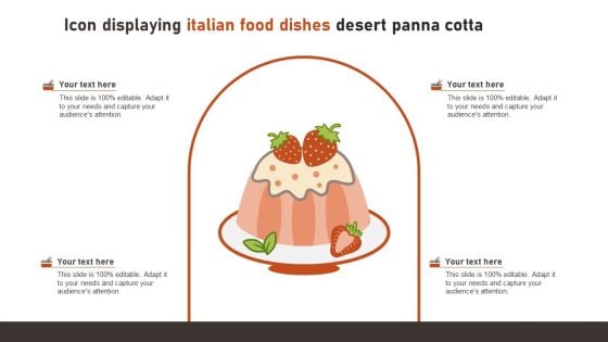 Icon Displaying Italian Food Dishes Desert Panna Cotta Demonstration PDF