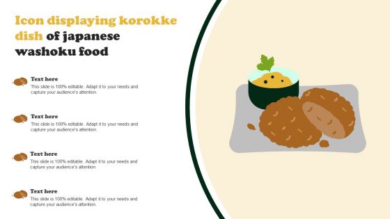 Icon Displaying Korokke Dish Of Japanese Washoku Food Background PDF