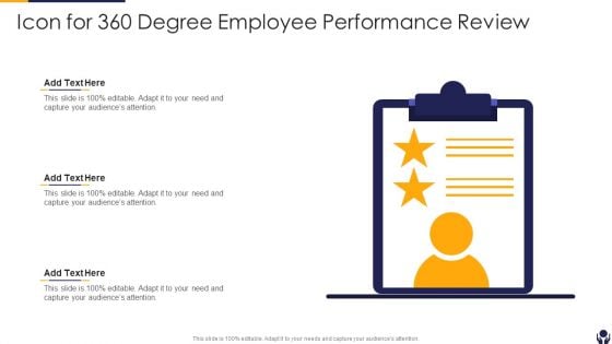 Icon For 360 Degree Employee Performance Review Infographics PDF