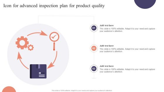 Icon For Advanced Inspection Plan For Product Quality Mockup PDF