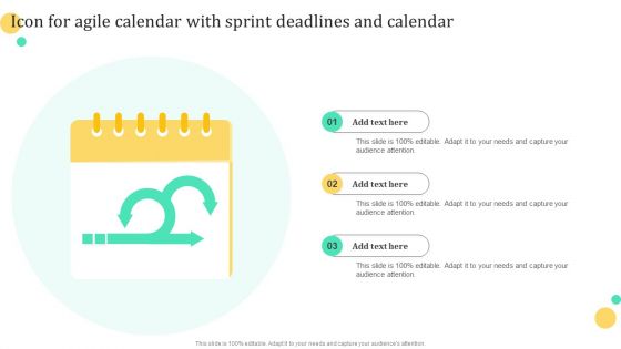 Icon For Agile Calendar With Sprint Deadlines And Calendar Topics PDF