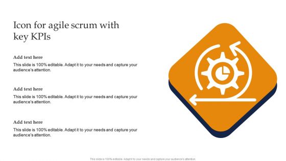 Icon For Agile Scrum With Key Kpis Ppt Outline Layouts PDF
