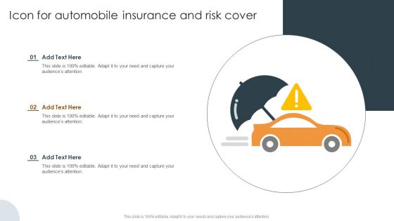 Icon For Automobile Insurance And Risk Cover Graphics PDF