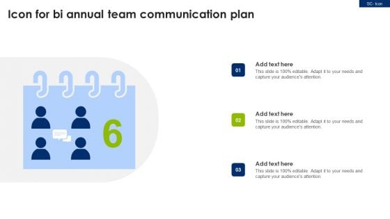 Icon For Bi Annual Team Communication Plan Mockup PDF