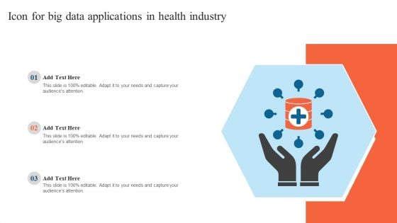 Icon For Big Data Applications In Health Industry Inspiration PDF