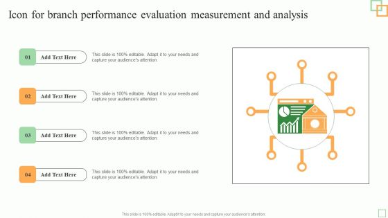 Icon For Branch Performance Evaluation Measurement And Analysis Slides PDF