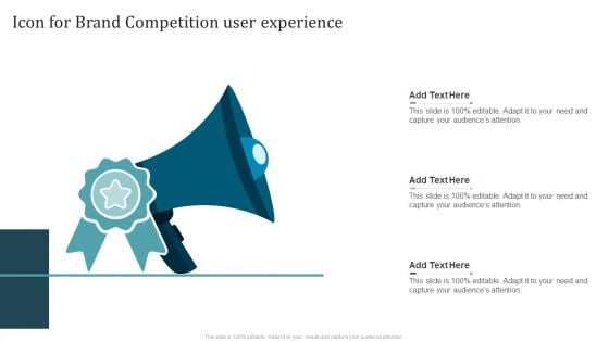 Icon For Brand Competition User Experience Ppt Portfolio Images PDF