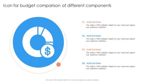 Icon For Budget Comparison Of Different Components Ppt PowerPoint Presentation Inspiration Graphic Tips PDF