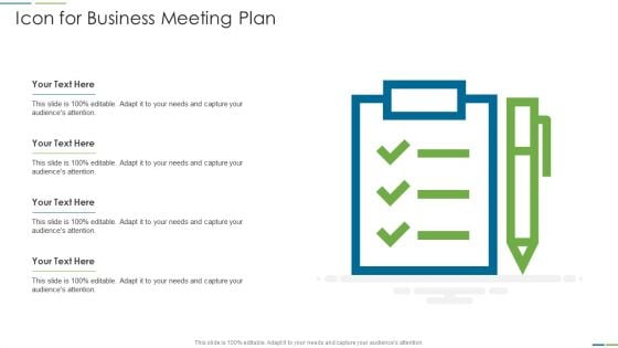 Icon For Business Meeting Plan Themes PDF